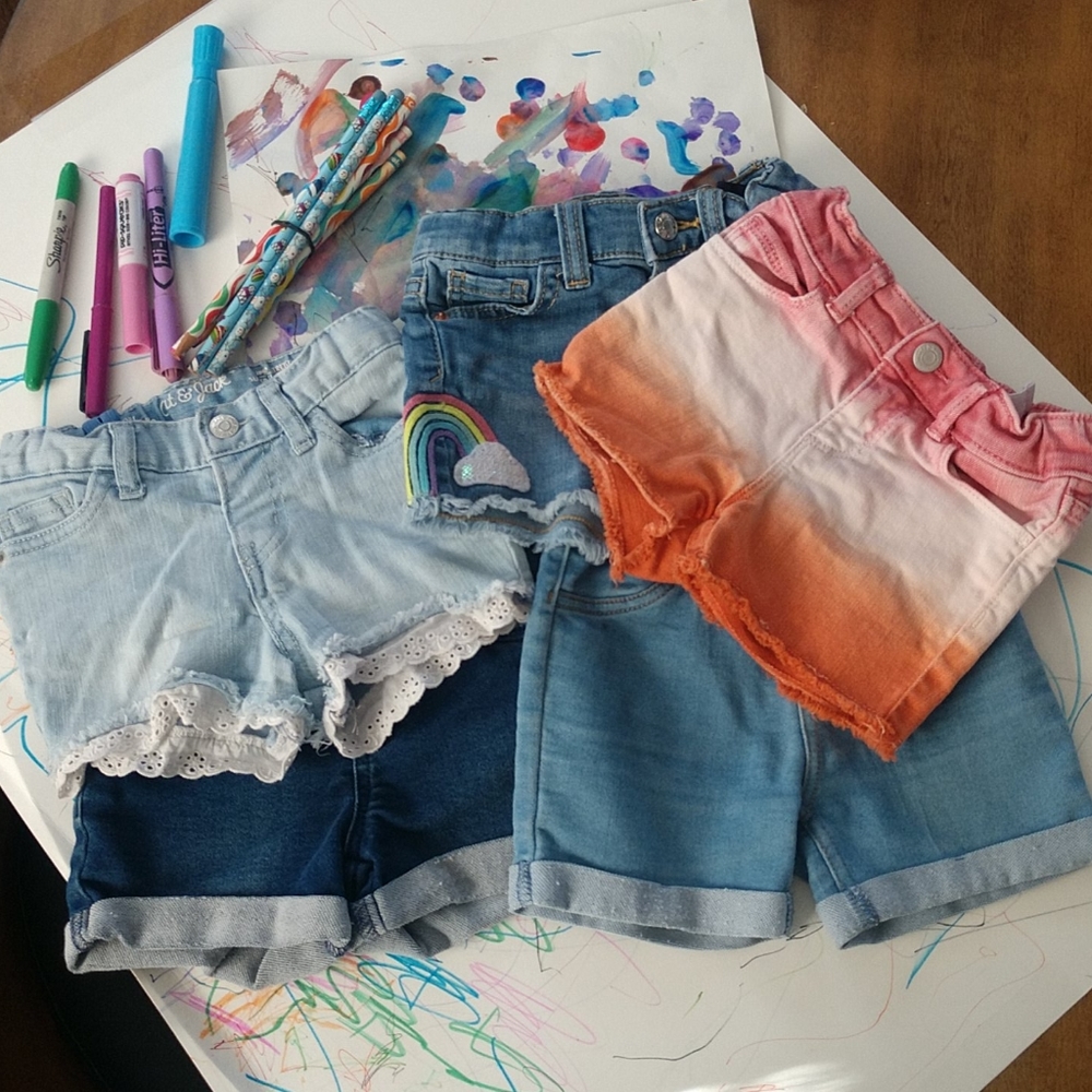 Lot of 5 Toddler girl jean shorts